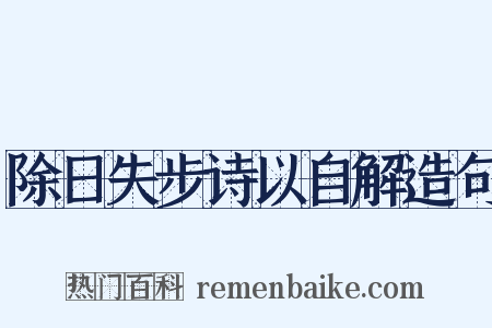 除日失步诗以自解造句是什么意思的图片